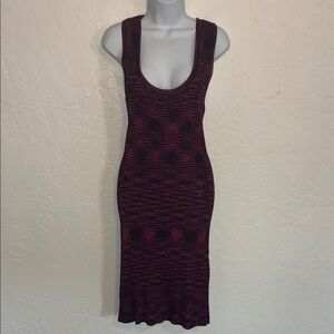 Missoni Black and Red Patterned Midi Dress